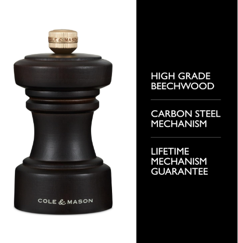Cole & Mason The Hoxton Pepper Mill – Chocolate Wood – 4.2" / 10.5 cm by Kitchen Niche
