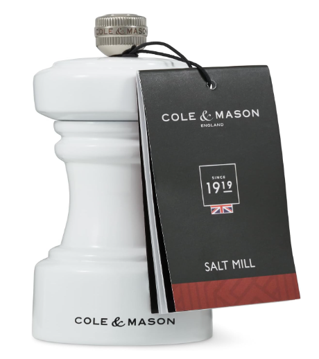 Cole & Mason The Hoxton Salt Mill – White Gloss – 4.2" / 10.5 cm by Kitchen Niche