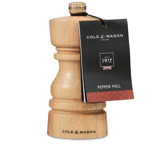 Cole & Mason The London Collection Pepper Mill – Natural Beech – 5" / 13 cm by Kitchen Niche
