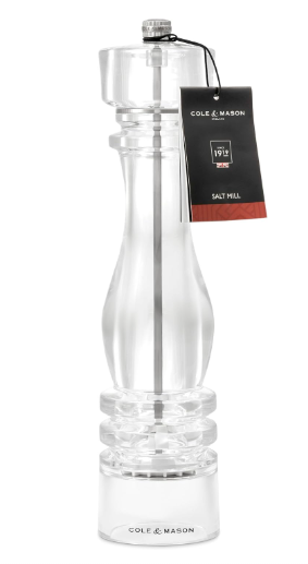 Cole & Mason The London Collection Salt Mill – Acrylic – 8" / 22 cm by Kitchen Niche