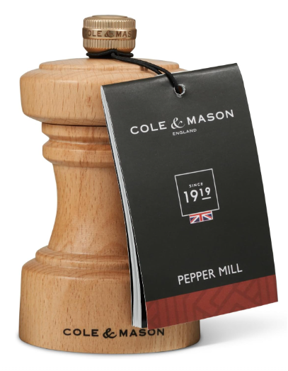 Cole & Mason The Hoxton Pepper Mill – Natural Beech – 4.2" / 10.5 cm by Kitchen Niche