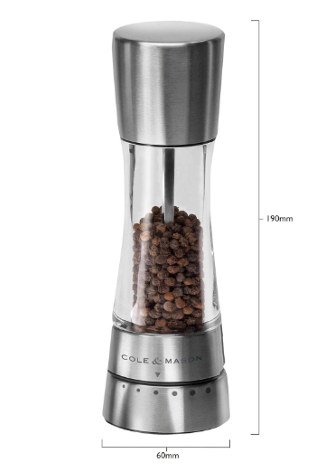 Cole & Mason Derwent Pepper Mill – Stainless Steel – 7.5" / 19 cm by Kitchen Niche