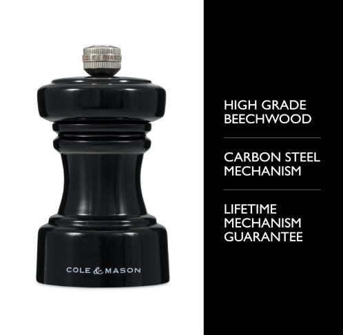 Cole & Mason The Hoxton Pepper Mill – Black Gloss – 4.2" / 10.5 cm by Kitchen Niche