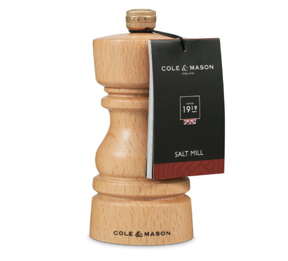 Cole & Mason The London Collection Salt Mill – Natural Beech – 5" / 13 cm by Kitchen Niche