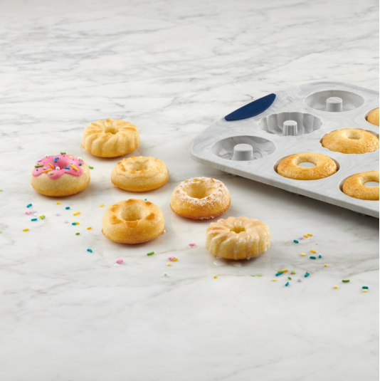 Trudeau Silicone Decorated Donut Pan – Marble – 12-Cavity Trudeau by Kitchen Niche