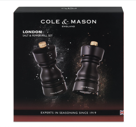 Cole & Mason The London Collection Salt & Pepper Mill Gift Set – Chocolate Wood – 5" / 13 cm by Kitchen Niche