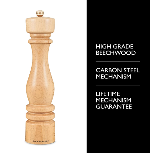 Cole & Mason The London Collection Pepper Mill – Natural Beech – 12" / 30 cm by Kitchen Niche