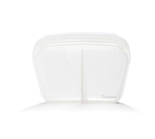 Cuisipro Reusable Bags – Stand-Up w/Divider, 1300ml – Clear Cuisipro by Kitchen Niche