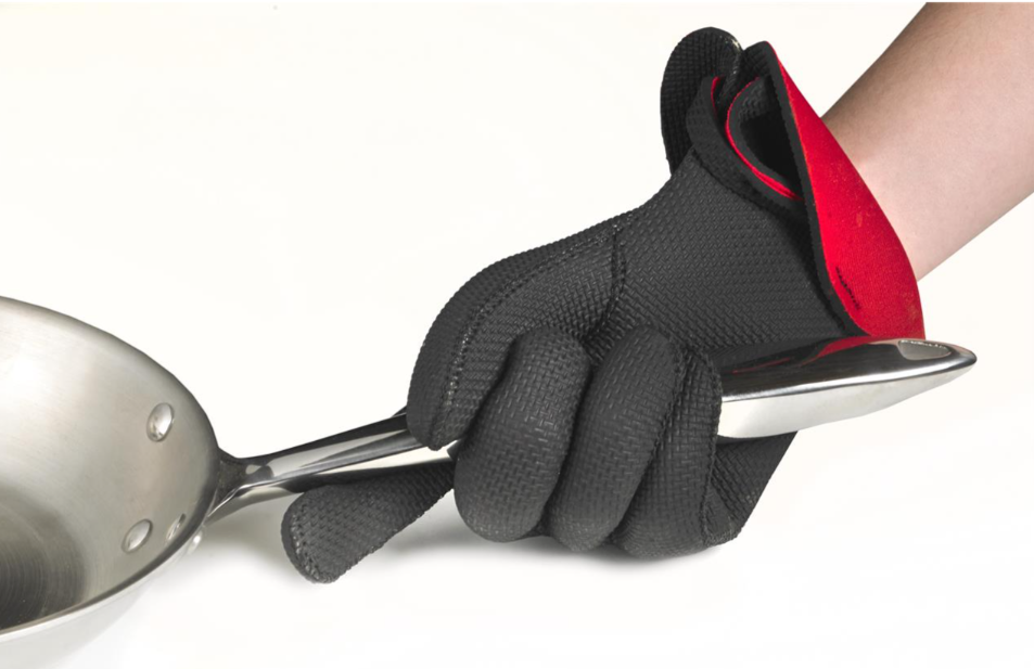 Kitchen Grips 5-Finger Heat Resistant Gloves Small Cherry Black