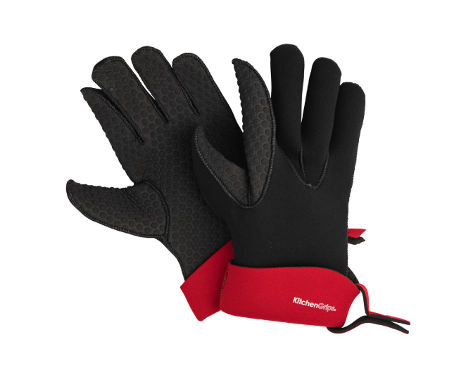 Kitchen Grips 5-Finger Heat Resistant Gloves Small Cherry Black