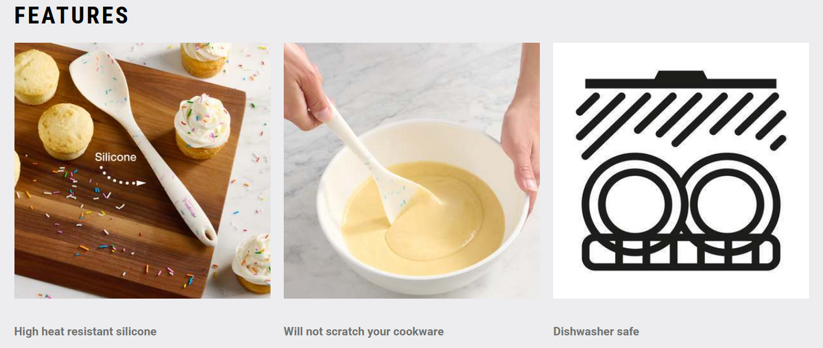 Trudeau Silicone Spatulas – Set of 3 – Confetti by Kitchen Niche