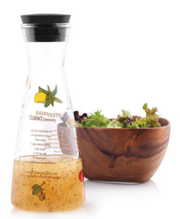 Vitantonio Glass Salad Dressing Shaker with Silicone Top – 20oz