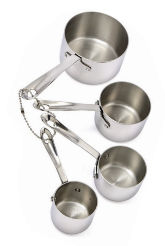 Vitantonio Heavy 18/10 Stainless Steel Measuring Cup Set with Riveted Handles