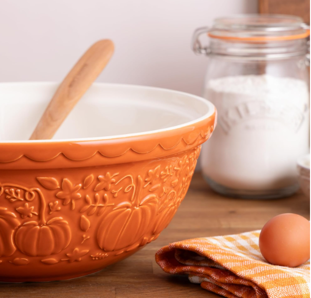 Mason Cash Pumpkin Mixing Bowl 11.75-Inch Orange