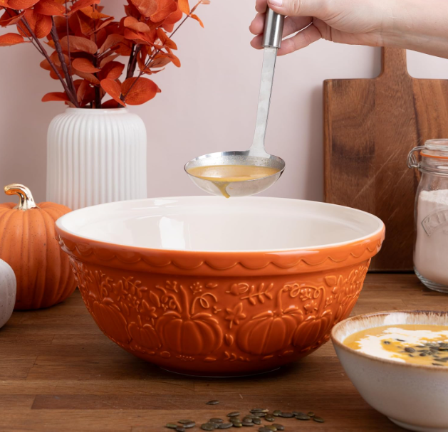 Mason Cash Pumpkin Mixing Bowl 11.75-Inch Orange