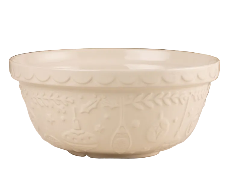 Mason Cash Deck The Halls Mixing Bowl 11-Inch Cream