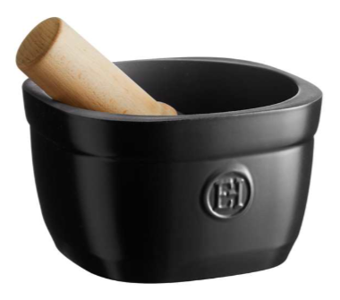 Emile Henry Mortar &amp; Pestle – Truffle Black (Truffe) – 15 x 15.8 x 9.6 cm – 0.9 L Emile Henry by Kitchen Niche