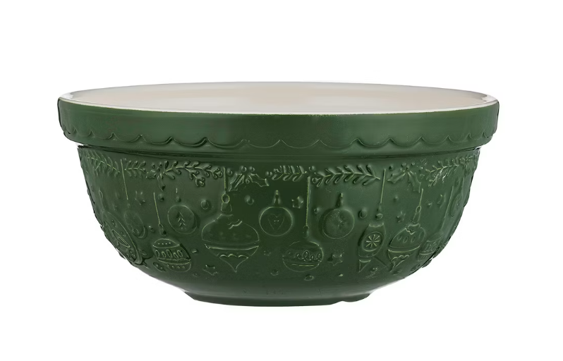 Mason Cash Deck The Halls Mixing Bowl 9.75-Inch Green