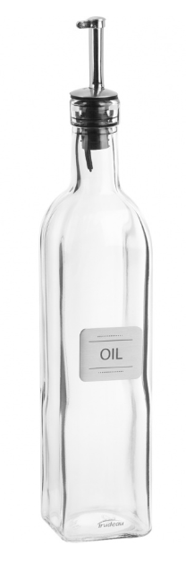 Trudeau Oil Bottle with Metal Plate Trudeau by Kitchen Niche