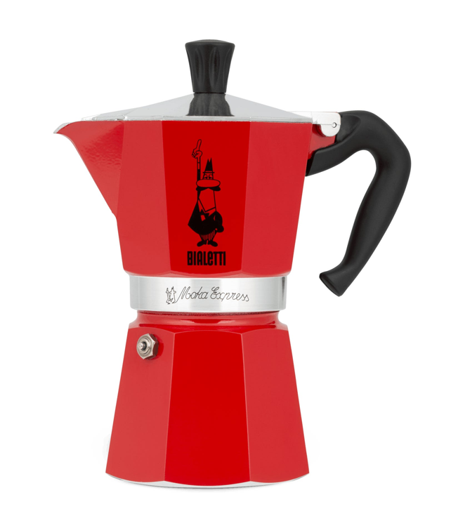 Bialetti Red Moka Express Stove Top Espresso Maker – 6 Cup