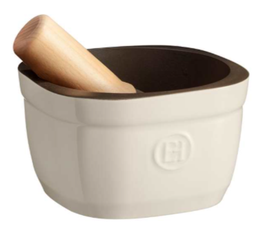 Emile Henry Mortar &amp; Pestle – Clay (Argile) – 15 x 15.8 x 9.6 cm – 0.9 L Emile Henry by Kitchen Niche
