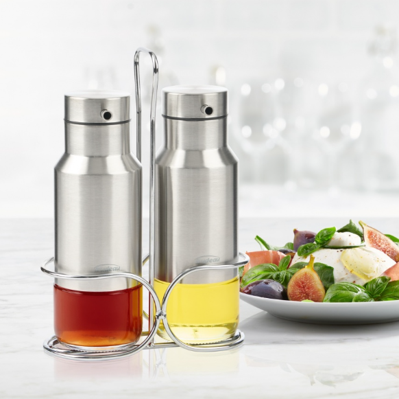 Trudeau Oil & Vinegar Bottle with Caddy – Set of 2 Trudeau by Kitchen Niche