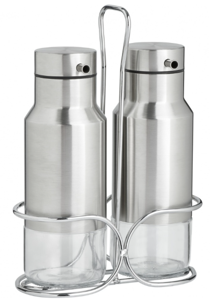 Trudeau Oil &amp; Vinegar Bottle with Caddy – Set of 2 Trudeau by Kitchen Niche