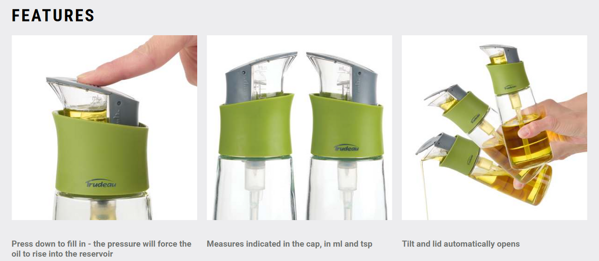 Trudeau Press & Measure Oil Bottle Trudeau by Kitchen Niche