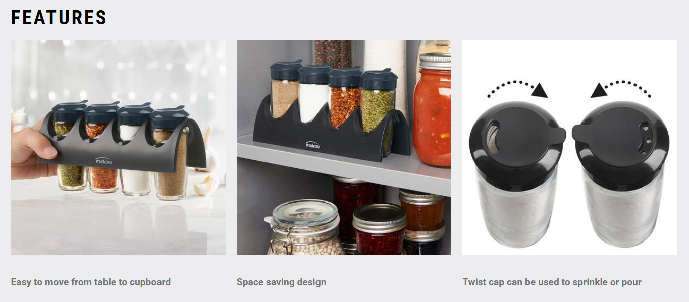 Trudeau Seasoning Caddy Set Trudeau by Kitchen Niche