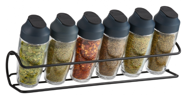 Trudeau Spice Rack – 6-Bottle Horizontal Trudeau by Kitchen Niche