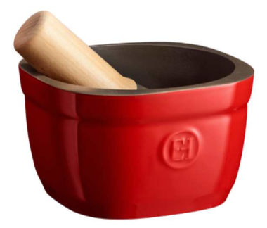 Emile Henry Mortar &amp; Pestle – Burgundy (Grand Cru) – 15 x 15.8 x 9.6 cm – 0.9 L Emile Henry by Kitchen Niche