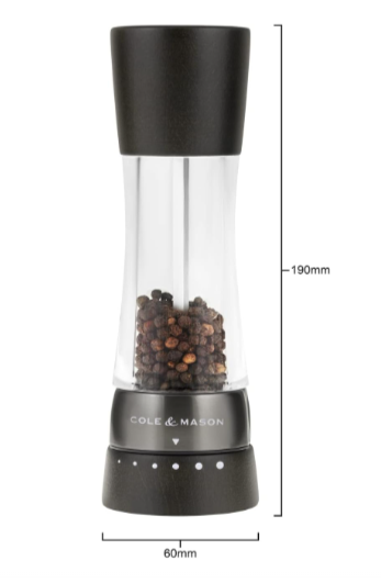 Cole & Mason Derwent Salt & Pepper Mill Gift Set – Black Wood – 7.5" / 19 cm by Kitchen Niche