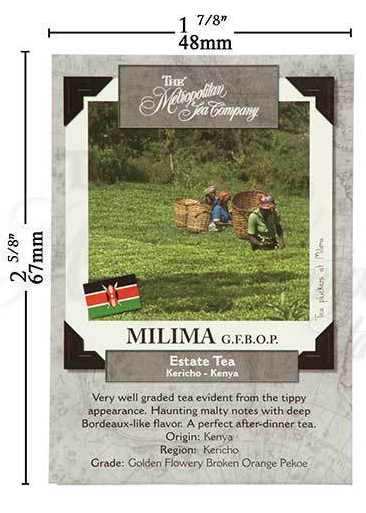 Metropolitan Tea Milima TGFOP Loose Leaf Black Tea 1.1 lbs