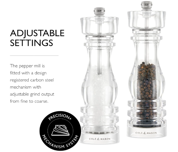 Cole & Mason The London Collection Salt & Pepper Mill Gift Set – Acrylic – 11" / 30 cm by Kitchen Niche