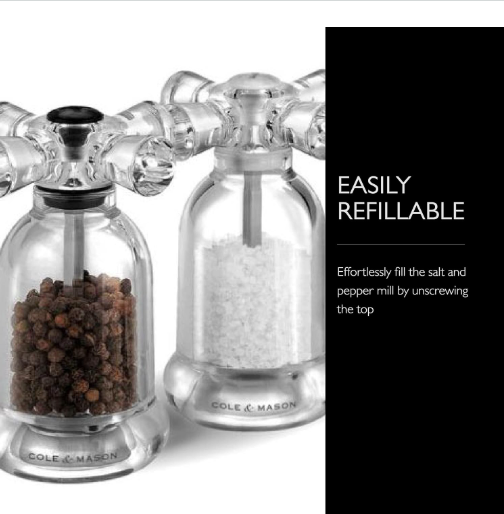 Cole & Mason Tap Precision Mill Gift Set, 11.5 cm / 4.5" by Kitchen Niche