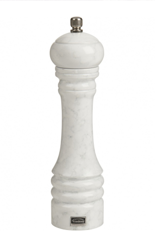 Trudeau Professional Pepper Mill White Marble 9" Trudeau by Kitchen Niche