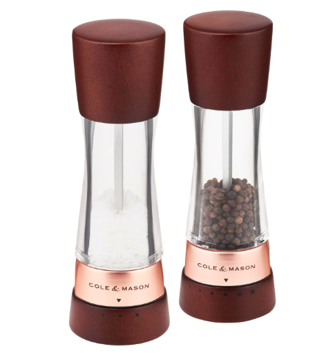 Cole &amp; Mason Derwent Salt &amp; Pepper Mill Gift Set – Chestnut Rose Gold – 7.5" / 19 cm by Kitchen Niche