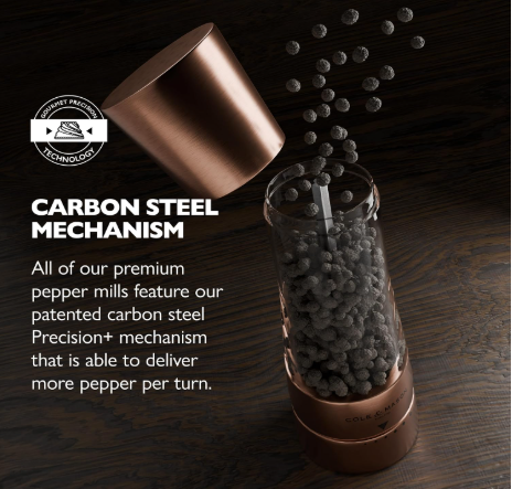 Cole & Mason Derwent Salt & Pepper Mill Gift Set – Copper – 7.5" / 19 cm by Kitchen Niche
