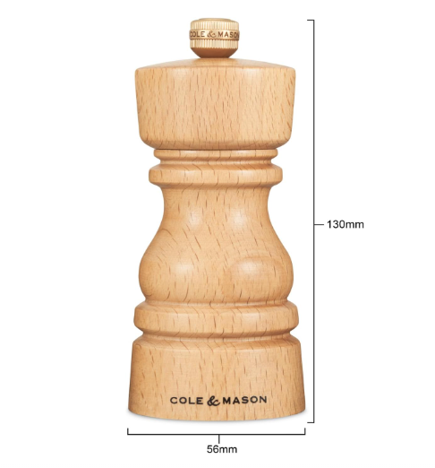 Cole & Mason The London Collection Salt Mill – Natural Beech – 5" / 13 cm by Kitchen Niche