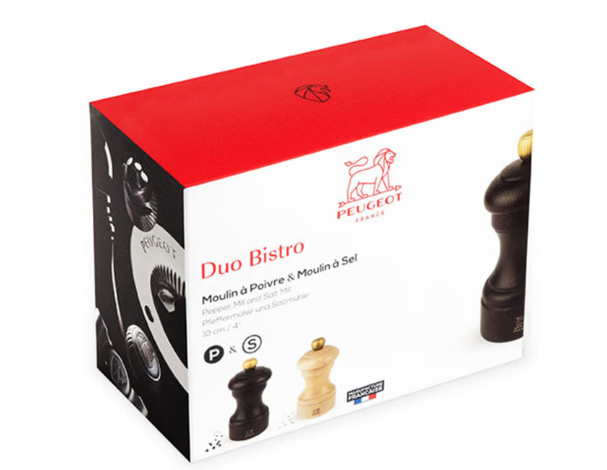 Peugeot Bistro Chocolate Pepper & Natural Salt Mill Set by Kitchen Niche