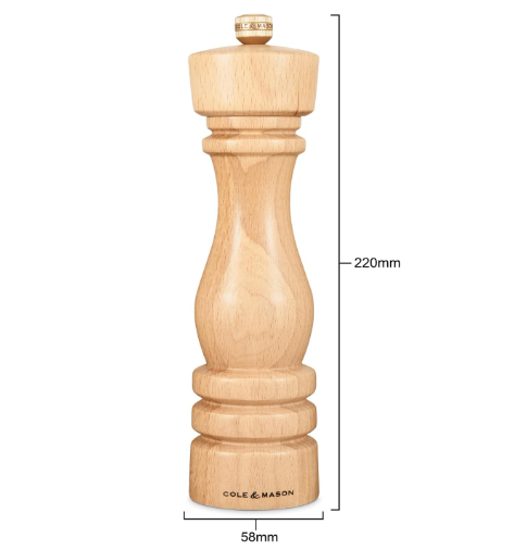 Cole & Mason The London Collection Salt Mill – Natural Beech – 8.5" / 22 cm by Kitchen Niche