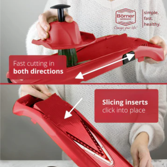 Swissmar Borner V-Power V-Slicer Mandoline Slicer – Red by Kitchen Niche