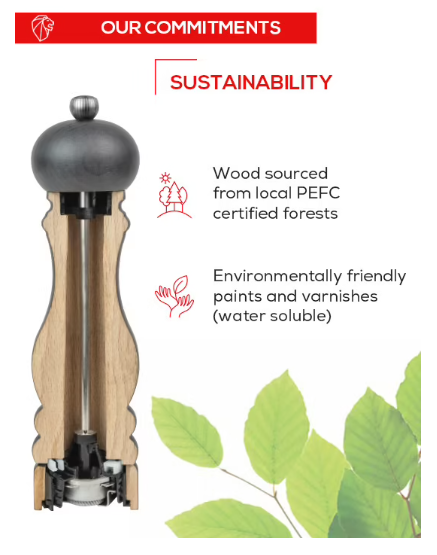 Peugeot Paris Duo Natural Salt & Pepper Mill Set 18cm by Kitchen Niche