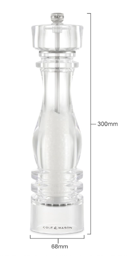 Cole & Mason The London Collection Salt Mill – Acrylic – 8" / 22 cm by Kitchen Niche