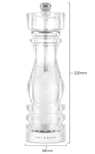 Cole & Mason The London Collection Salt Mill – Acrylic – 11" / 30 cm by Kitchen Niche