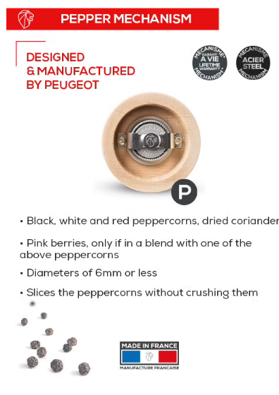 Peugeot Bali Fonte Red Cast Iron Pepper Mill by Kitchen Niche