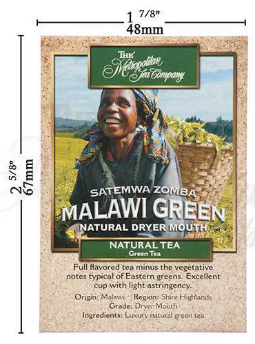 Metropolitan Tea Malawi Green Natural Dryer Mouth Loose Leaf Green Tea 1.1 lbs