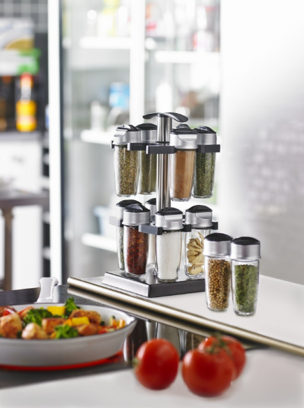 Trudeau Square Spice Carousel – 12-Bottle Trudeau by Kitchen Niche