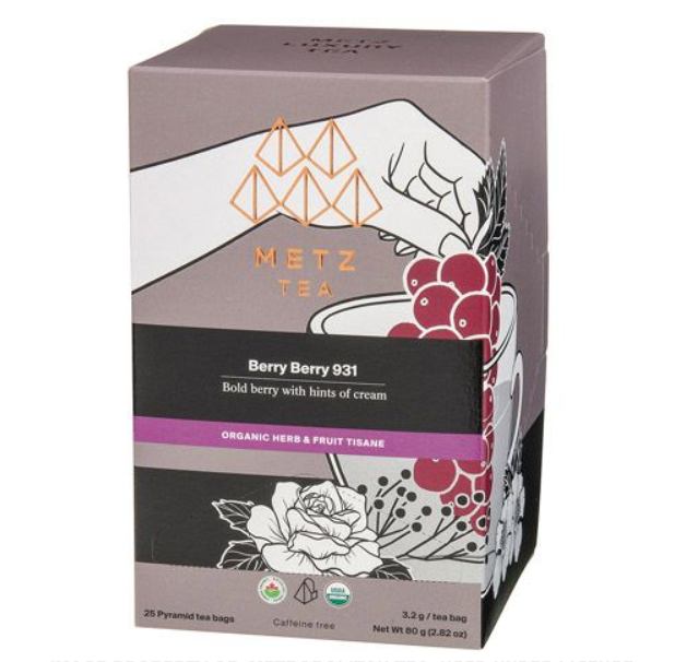Metropolitan Tea Metz Organic Berry Berry Tea – Box of 25 Teabags