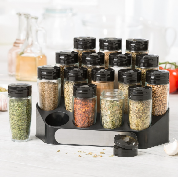 Trudeau Spice Rack – 16-Bottle Trudeau by Kitchen Niche